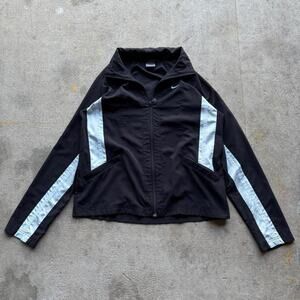 Y2k Nike striped windbreaker track jacket black and white